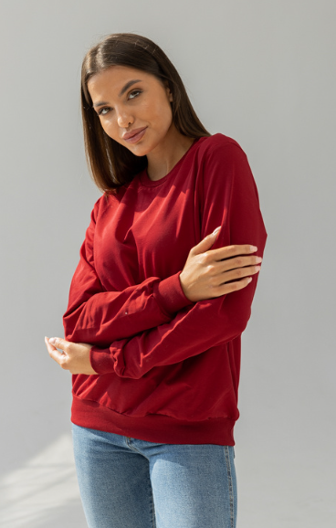 Свитшот для печати GBI двухнитка однотонный XXL Бордовый (12718-ж)