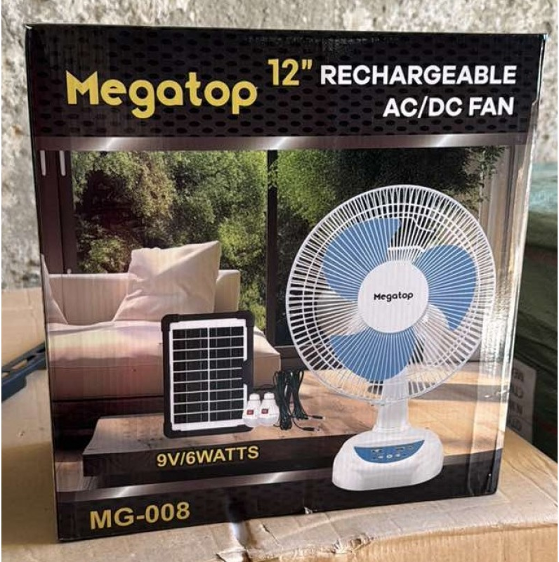 Вентилятор акумуляторний Megatop MG008 з функцією автообертання з сонячною панеллю і 2 LED лампами White (784780667) - фото 2 Вентилятор акумуляторний Megatop MG008 з функцією автообертання з сонячною панеллю і 2 LED лампами White (784780667) - фото 2