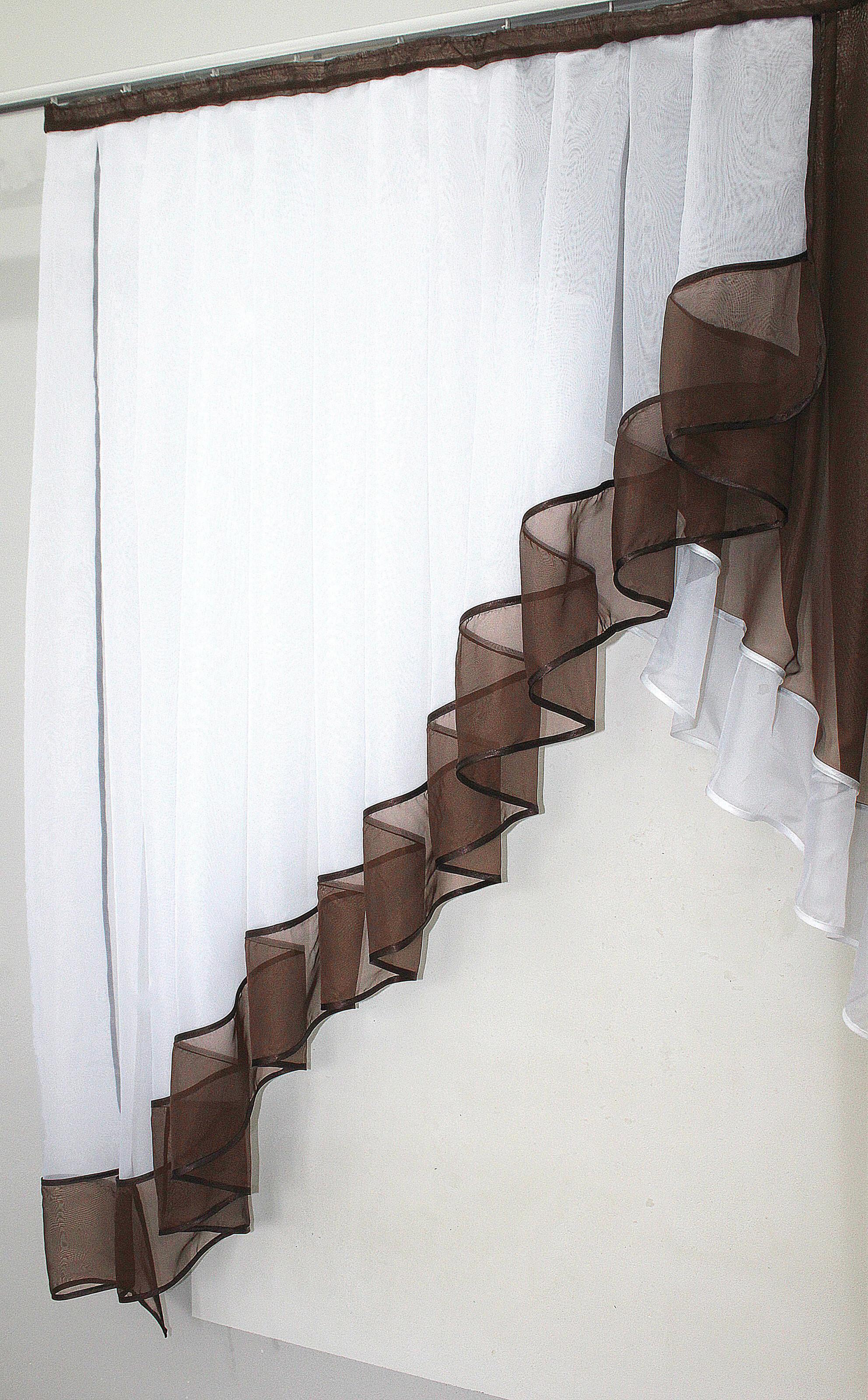 Фіранка кухонна VR-Textil № 023к 150х150 см Білий/Венге (50-522) - фото 3 Фіранка кухонна VR-Textil № 023к 150х150 см Білий/Венге (50-522) - фото 3