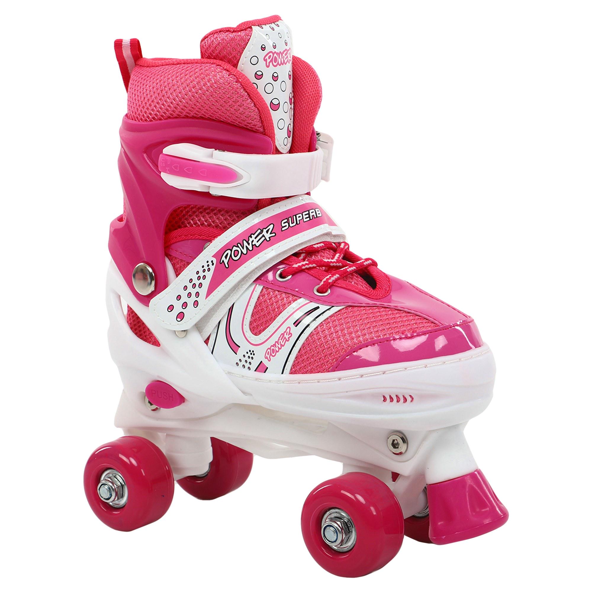 Ролики квади розсувні Banwei SK-9454 р. 39-42 Біло-рожевий (SK-9454_Белый-розовый_L_(39-4) - фото 1