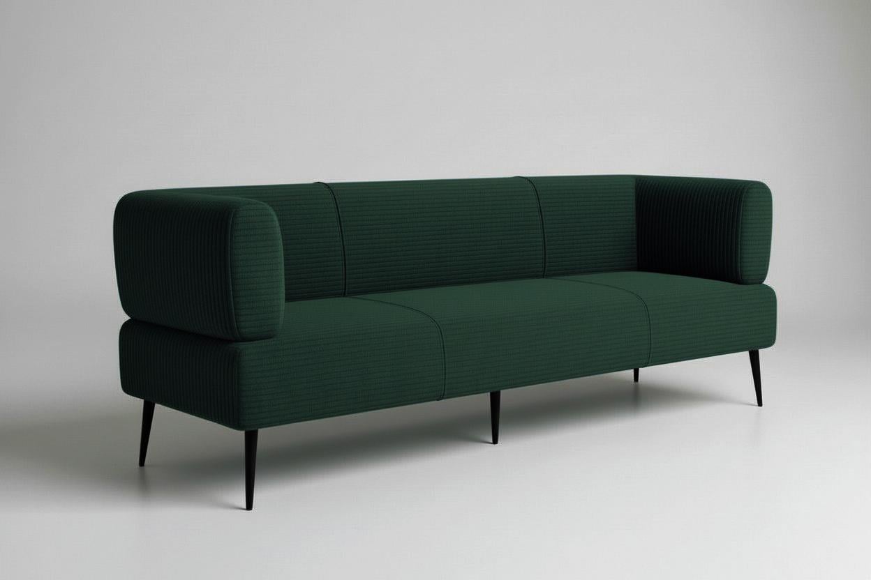 Диван офисный Tobi Sho Бенно-1 с подлокотниками велюр вельвет 1800х720х750 мм Lotus 39/Sea Wave