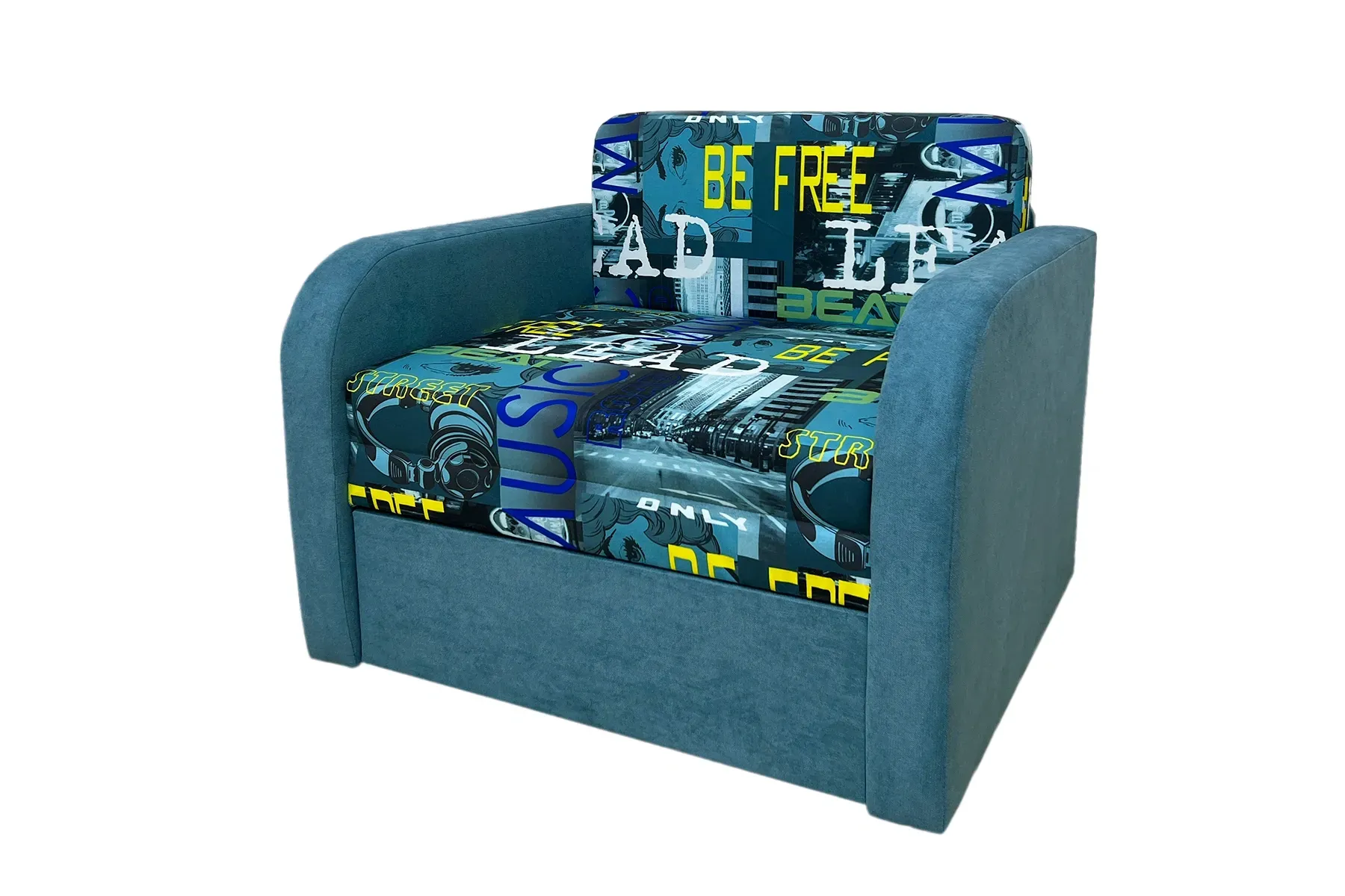 Диван-кресло Смарт-97 мьюзик азур/аляска 86 101х80 см (28118942)