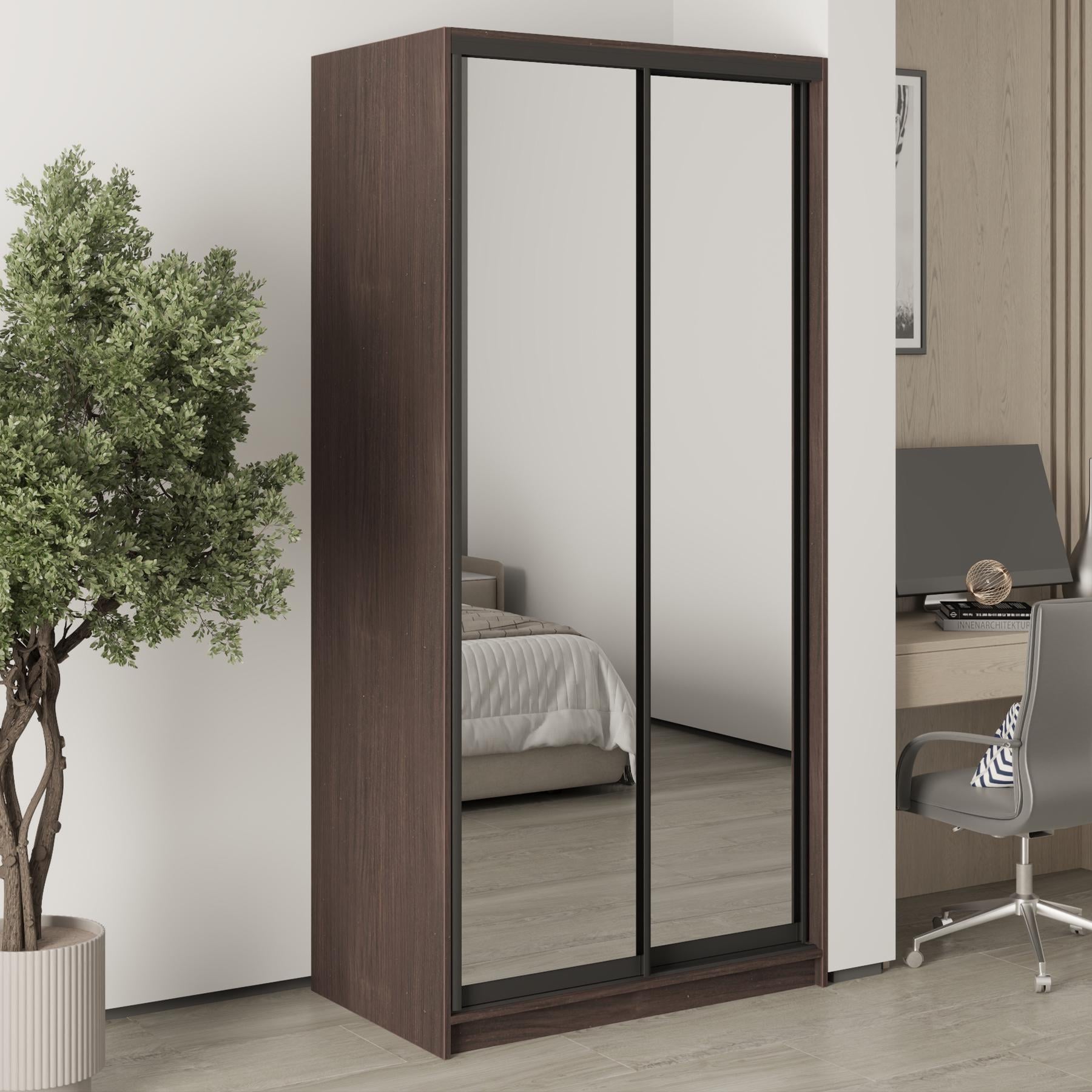 Шкаф-купе двухдверный MebelStar Стандарт BG 2 зеркала 100x60x210 см Дуб ристрето (MBS-11263) Шкаф-купе двухдверный MebelStar Стандарт BG 2 зеркала 100x60x210 см Дуб ристрето (MBS-11263)