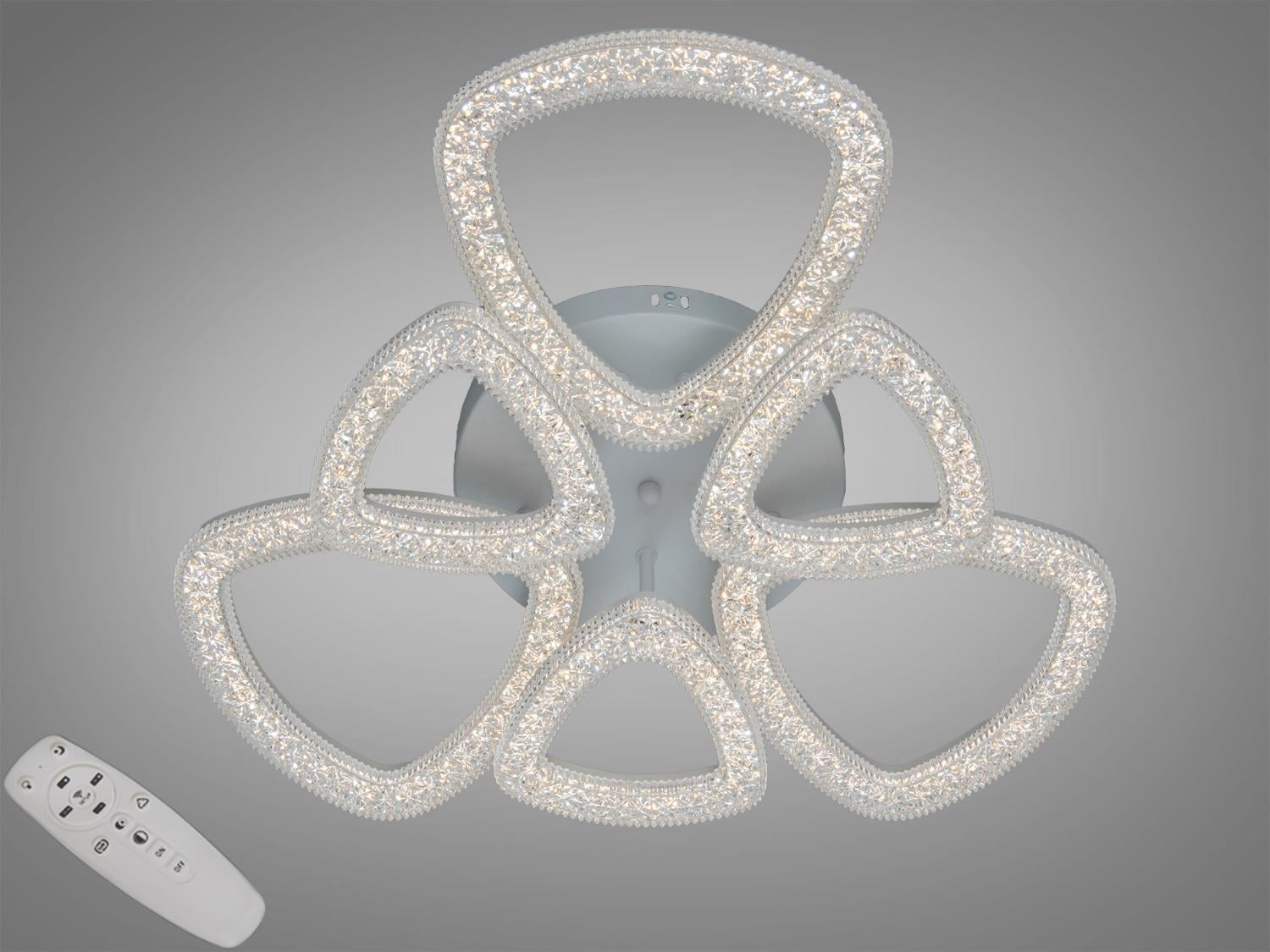 Люстра потолочная LED Diasha 6 модулей/пульт/димер 75Вт Белый (6633/3+3WH)