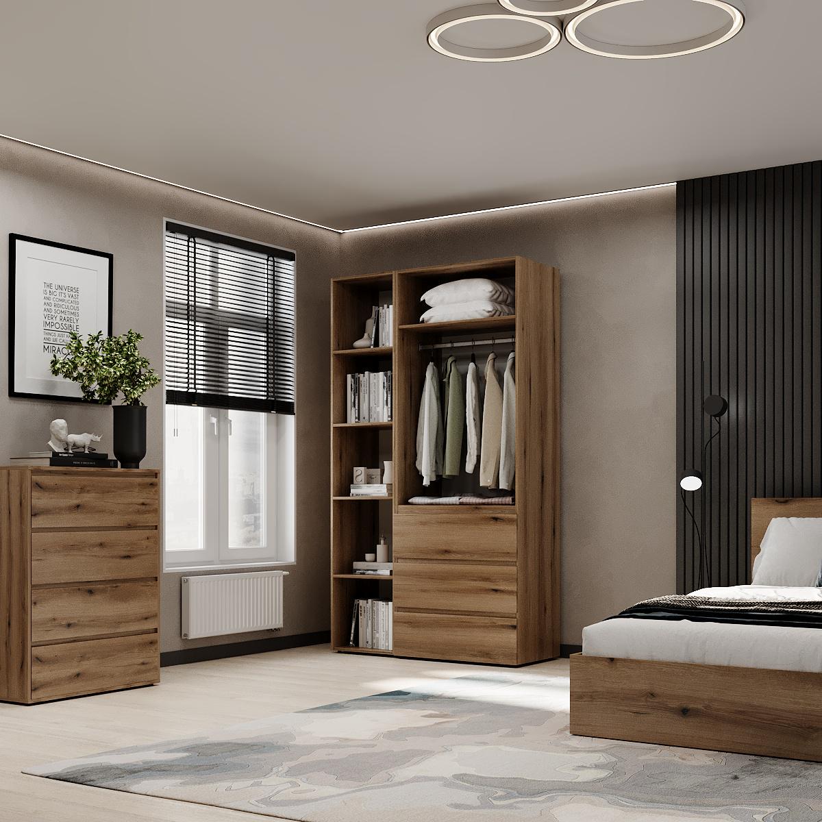 Шафа розпашна комбінована ART IN HEAD №7 Light 1200x500x2200 мм Дуб Евок прибережний (GALTK0710000000) - фото 4 Шафа розпашна комбінована ART IN HEAD №7 Light 1200x500x2200 мм Дуб Евок прибережний (GALTK0710000000) - фото 4