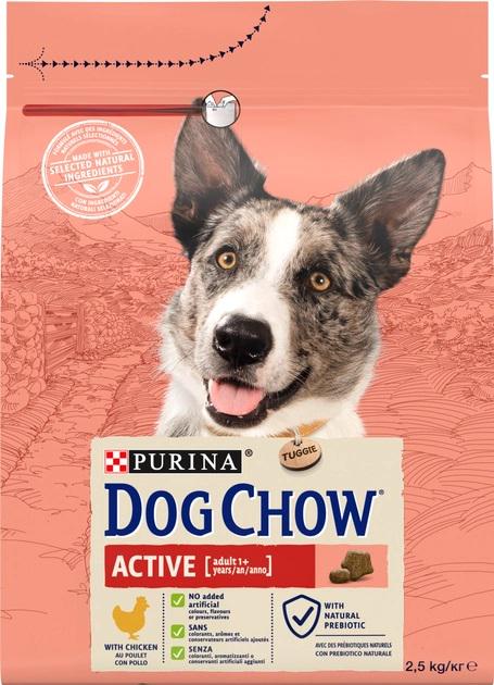 Сухий корм для активних та робочих собак Dog Chow Active з куркою 2,5 кг - фото 1