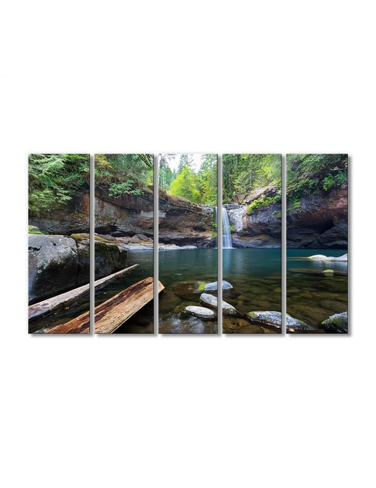 Картина модульная Пейзаж с водопадом 5 модулей 120x180 см
