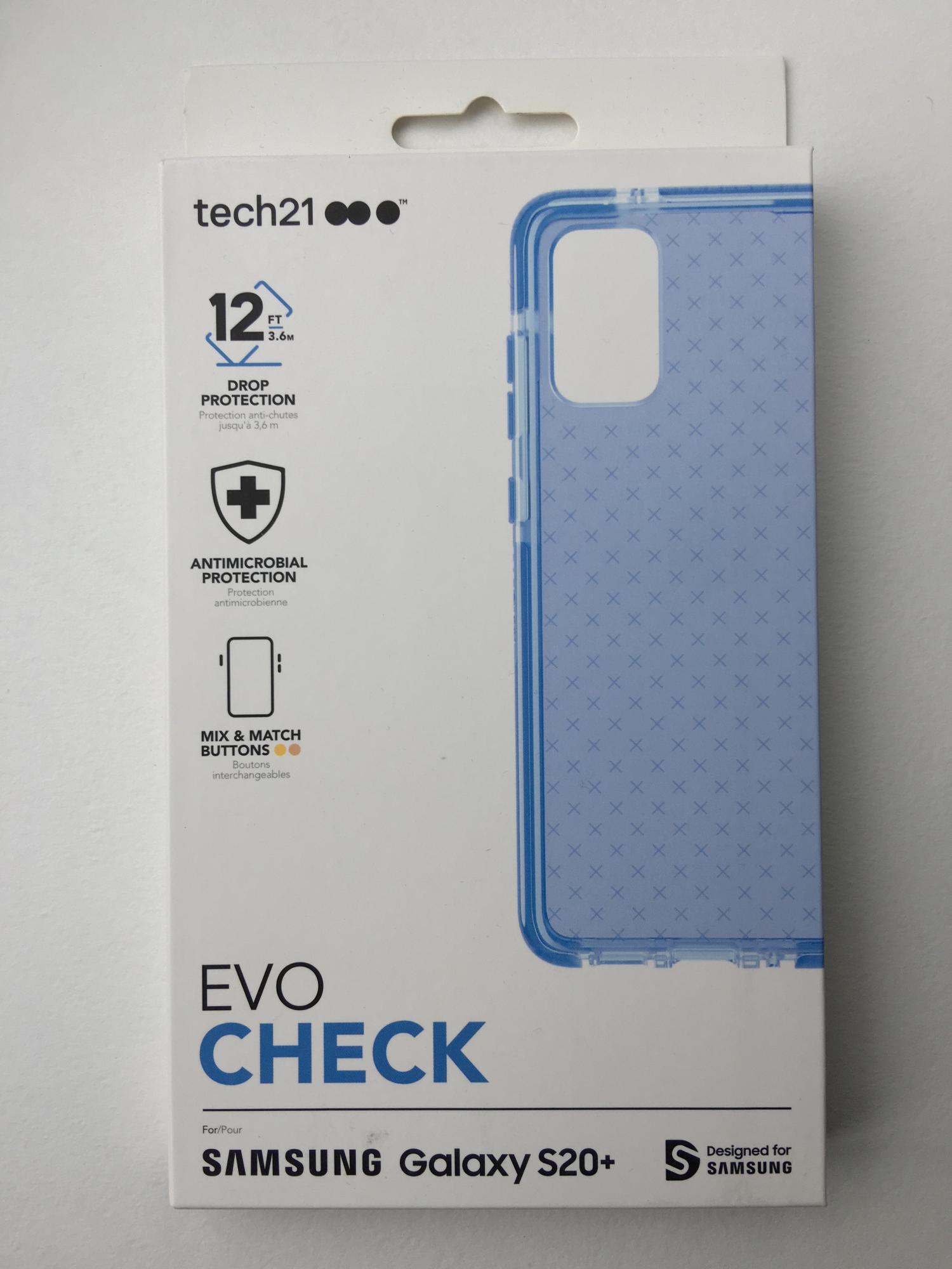 Противоударный чехол с антимикробным покрытием Tech21 Evo Check для Samsung Galaxy S20 Plus (6,7") Blue (6221573) - фото 13