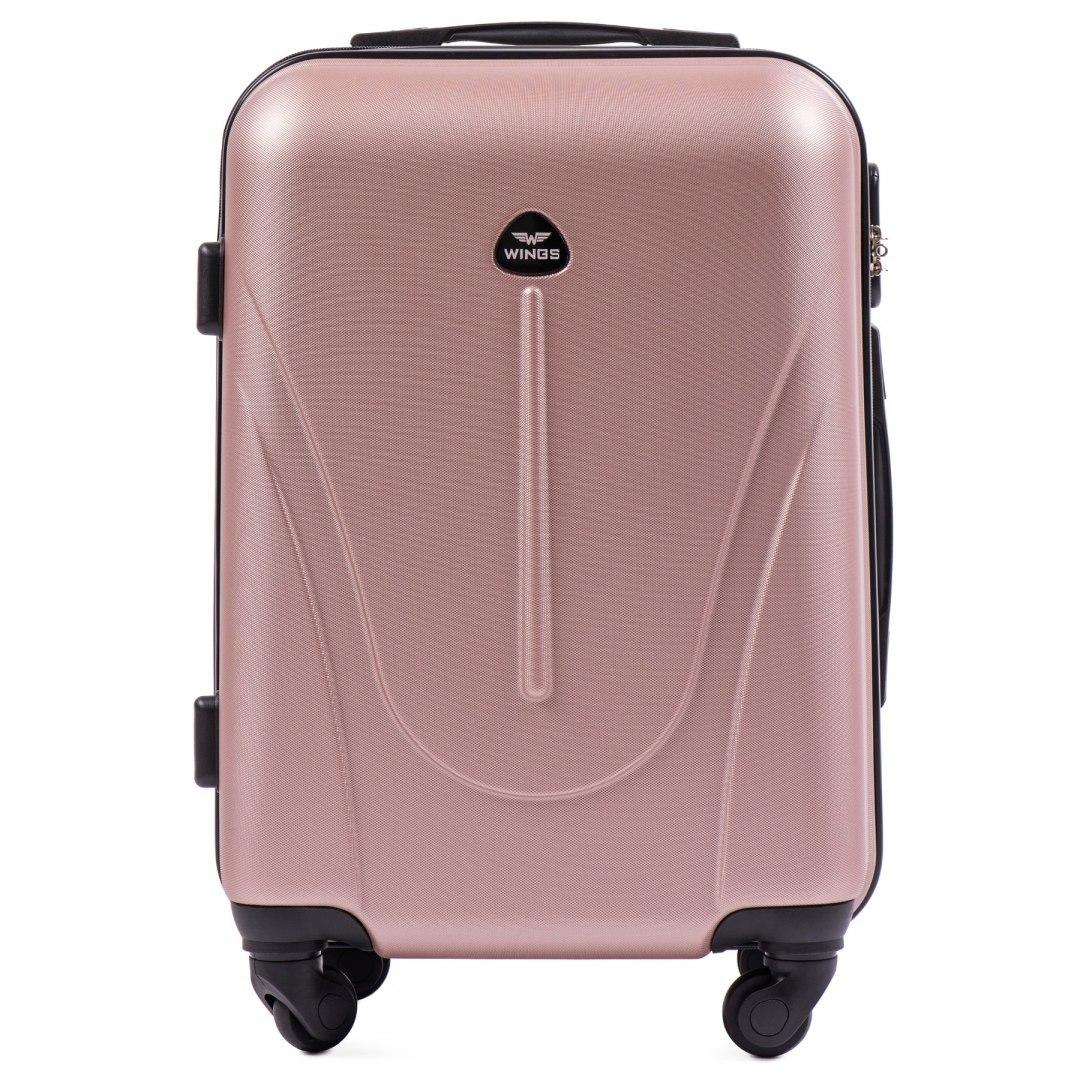 Чемодан ручная кладь Wings 888 малый на 4 колесах 56х37х23 см Розово-золотой