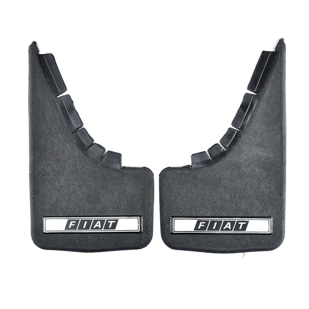 Брызговики малые Fiat надпись мягкая структурная резина Mud-Flaps 2 шт. Серебряный/Черный