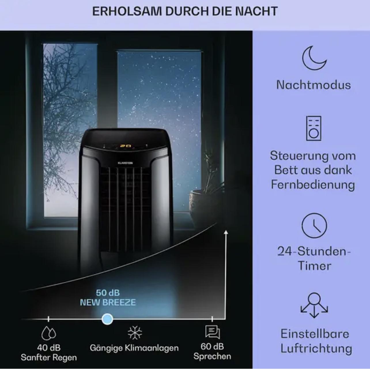Кондиціонер мобільний KLARSTEIN New Breeze 7 7000 БТЕ 2,1 кВт Чорний (10040152) - фото 4 Кондиціонер мобільний KLARSTEIN New Breeze 7 7000 БТЕ 2,1 кВт Чорний (10040152) - фото 4