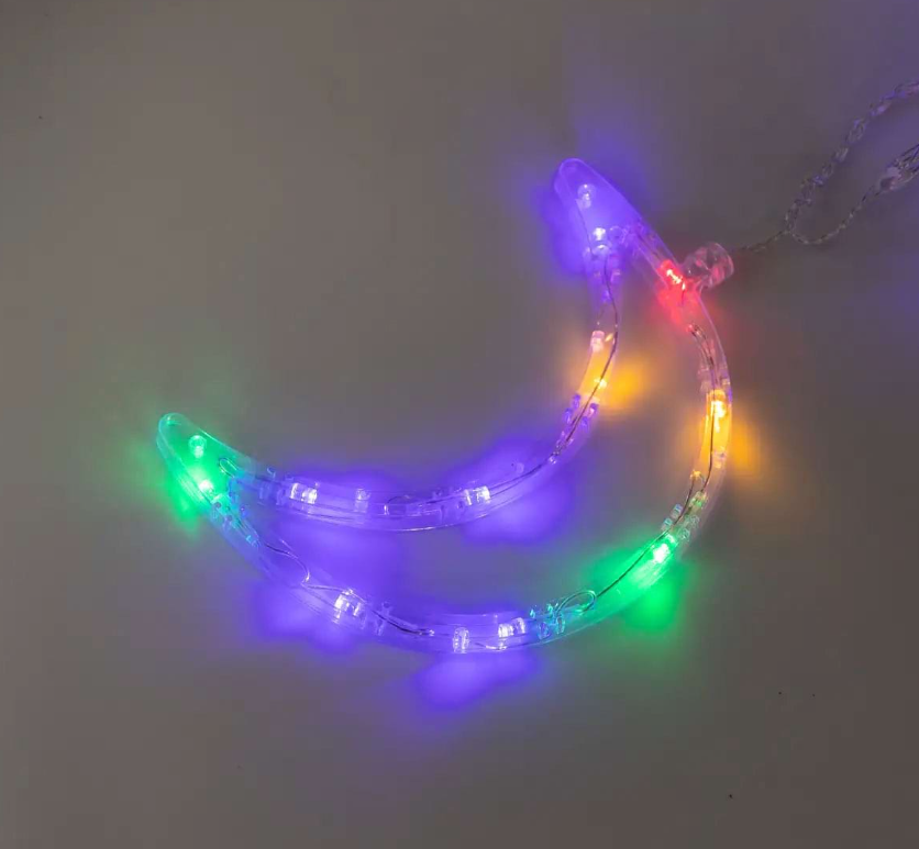 Гирлянда-штора Луна и звезды размер 3х0,9 м 12 фигур Разноцветный - фото 3 Гирлянда-штора Луна и звезды размер 3х0,9 м 12 фигур Разноцветный - фото 3