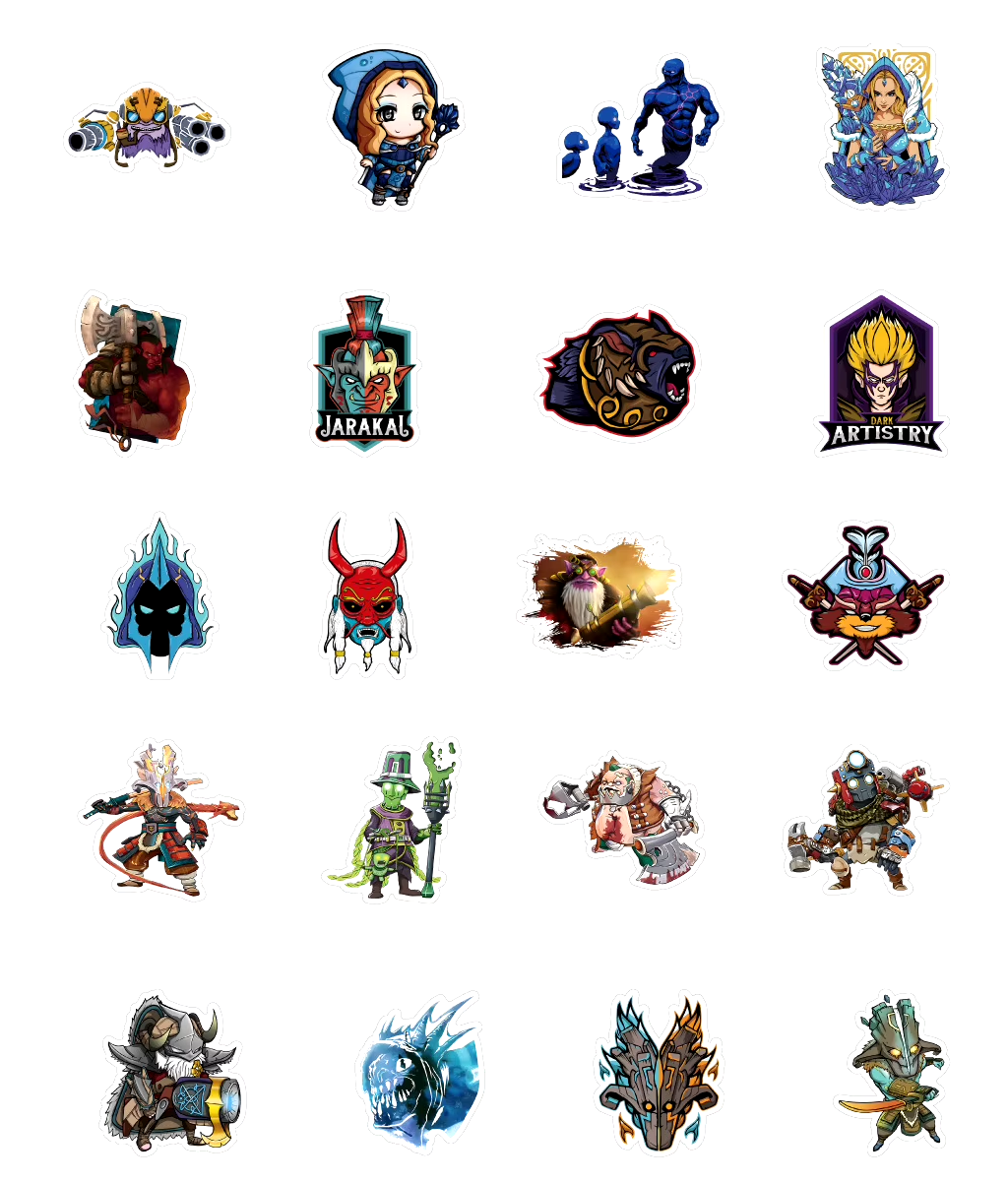 Набор наклеек Dota 2/Варкрафт для гаджета/телефона 20 шт. (10122)