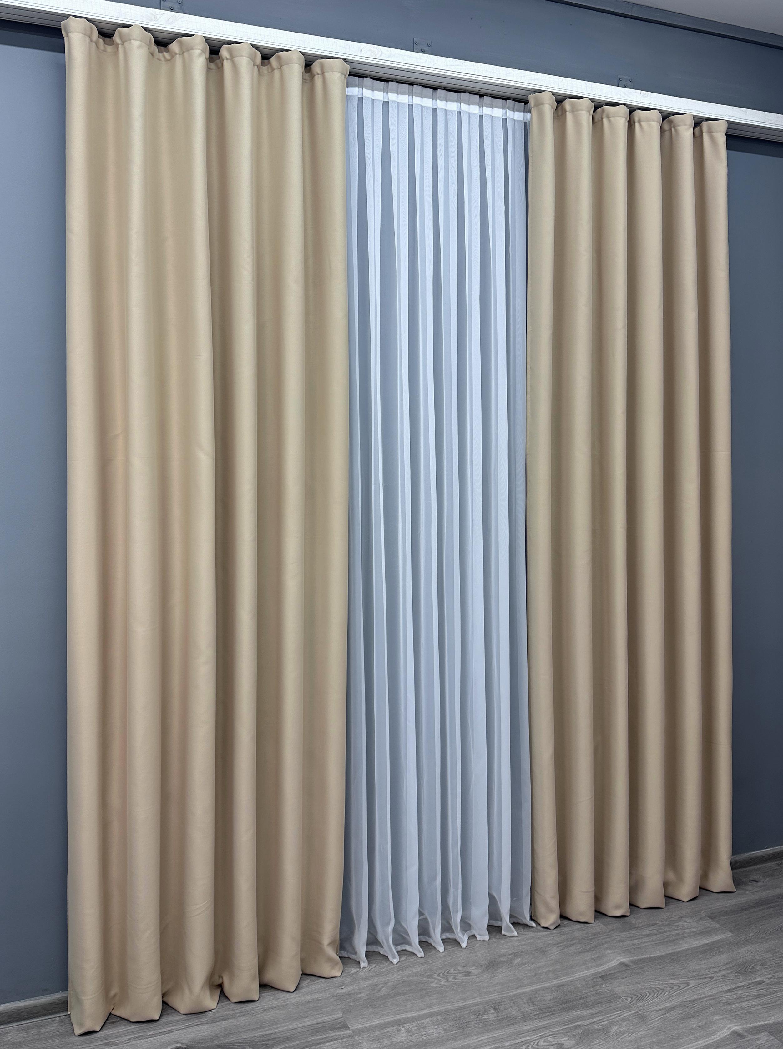 Комплект готовых штор VR-Textil Блэкаут Bagema Rvs №1545ш 150х295 см 2 шт. Бежевый (33-0625) - фото 3 Комплект готовых штор VR-Textil Блэкаут Bagema Rvs №1545ш 150х295 см 2 шт. Бежевый (33-0625) - фото 3