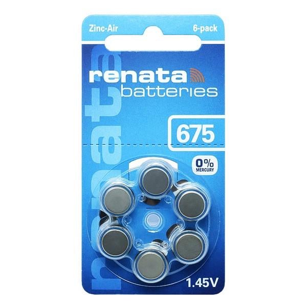 Батарейки Renata ZA675 для слухового аппарата 6 шт