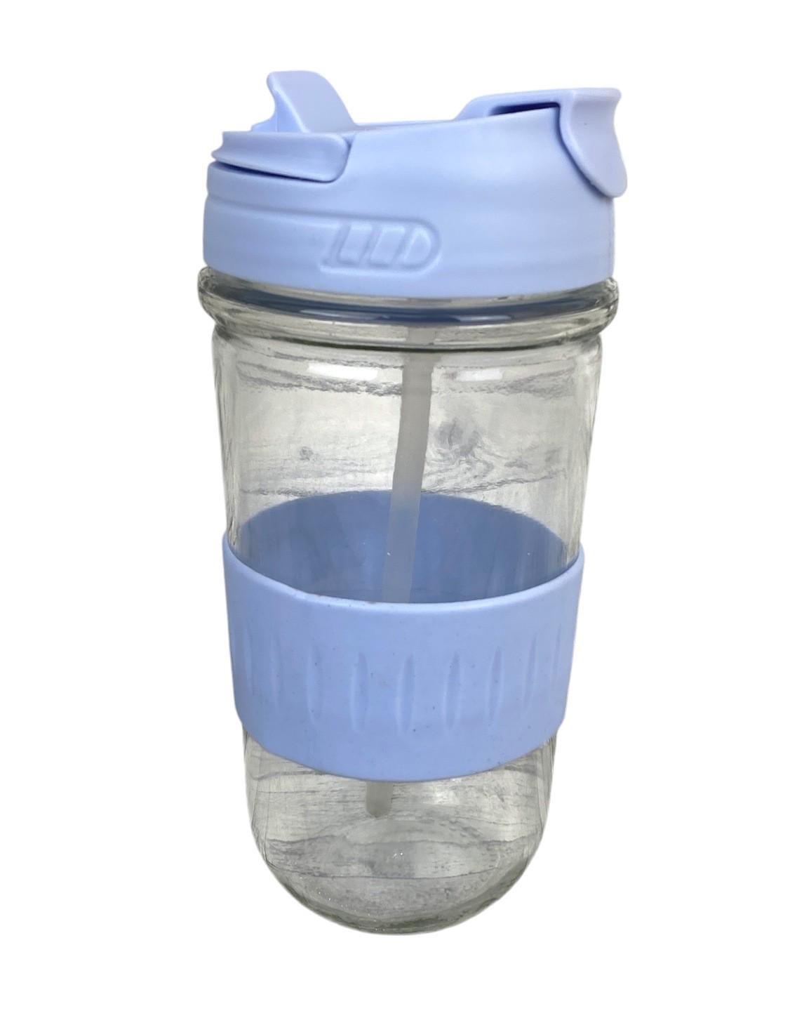 Стакан с крышкой/силиконовой трубочкой 500 мл Голубой (5834)