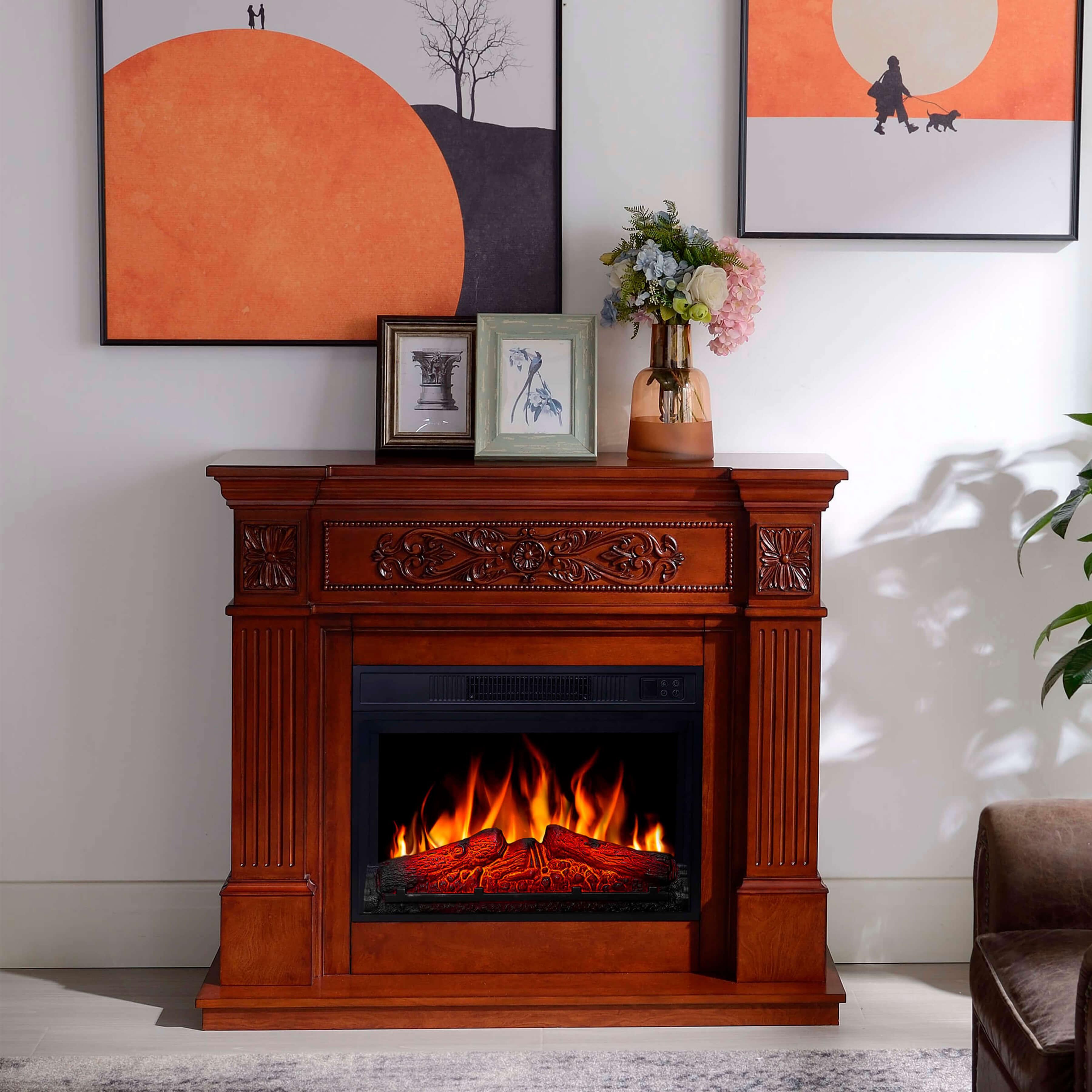 Камінокомплект ArtiFlame Toscana AF23S з обігрівом та звуком горіння вогню Дуб - фото 6 Камінокомплект ArtiFlame Toscana AF23S з обігрівом та звуком горіння вогню Дуб - фото 6