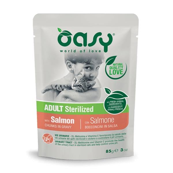 Корм влажный для кошек OASY CAT Sterilized лосось 85 г (000025579)