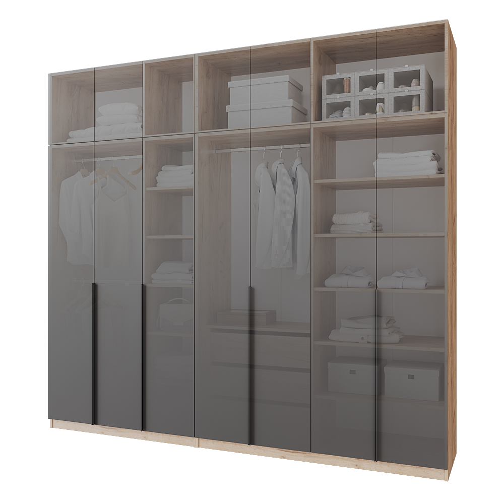 Шафа розпашна з тумбою та антресолью Меблітренд Чиназес Чита-2800.4 2800х500х2450 мм Дуб крафт золотий/Графітовий (27552845) - фото 3 Шафа розпашна з тумбою та антресолью Меблітренд Чиназес Чита-2800.4 2800х500х2450 мм Дуб крафт золотий/Графітовий (27552845) - фото 3