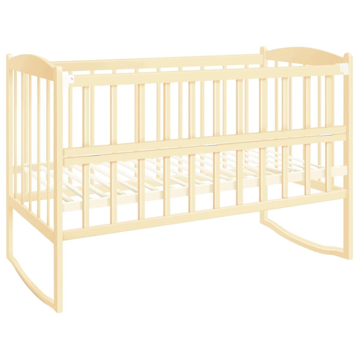 Кроватка-качалка детская A-Toys Радуга с откидным бортиком Слоновая кость Кроватка-качалка детская A-Toys Радуга с откидным бортиком Слоновая кость