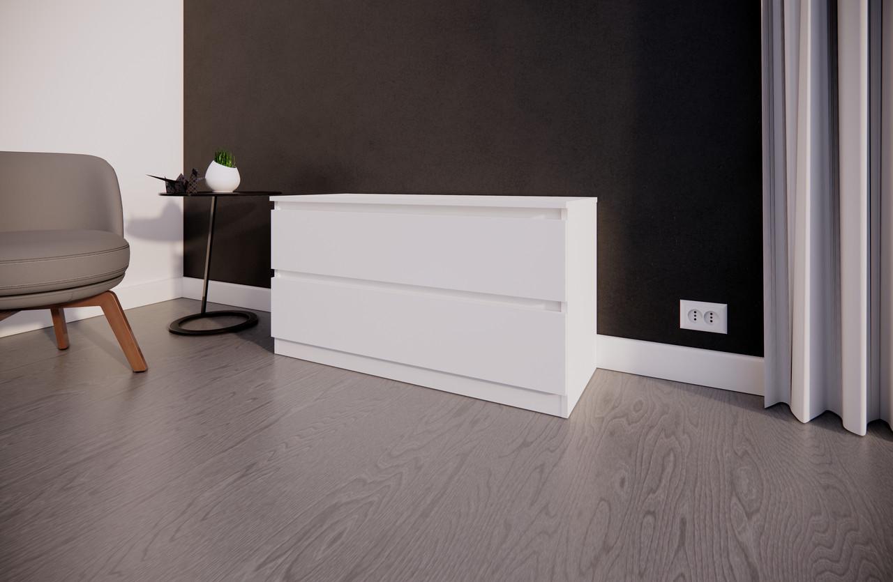 Комод MEBEX на 2 шухляди 100х40х54,4 см Білий (VM2B1000WH) - фото 3