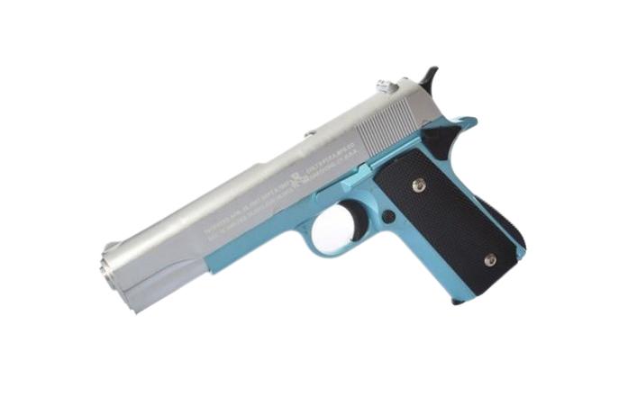 Детский пистолет игрушечный A-Toys металлический на пульках 22 см (1911C)