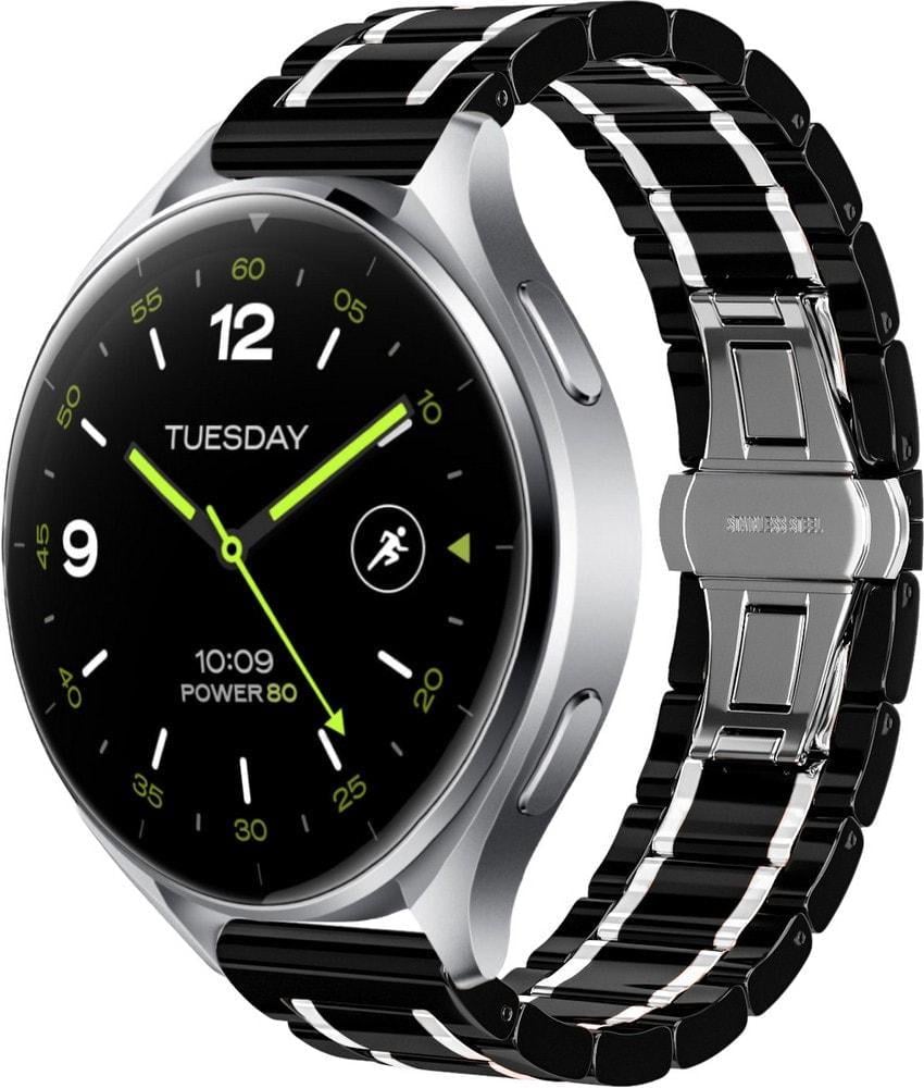 Ремешок керамический Ceramo для Xiaomi Watch 2/2 Pro Black White (37177-1E)