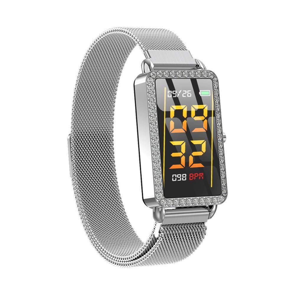 Женский смарт-браслет SUNROZ A88 1,14" IP67 Серебряный (SUN6481)