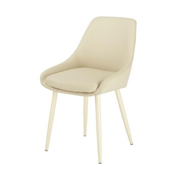 Стул мягкий обеденный Vetro Mebel N-49 искусственная кожа Молочный