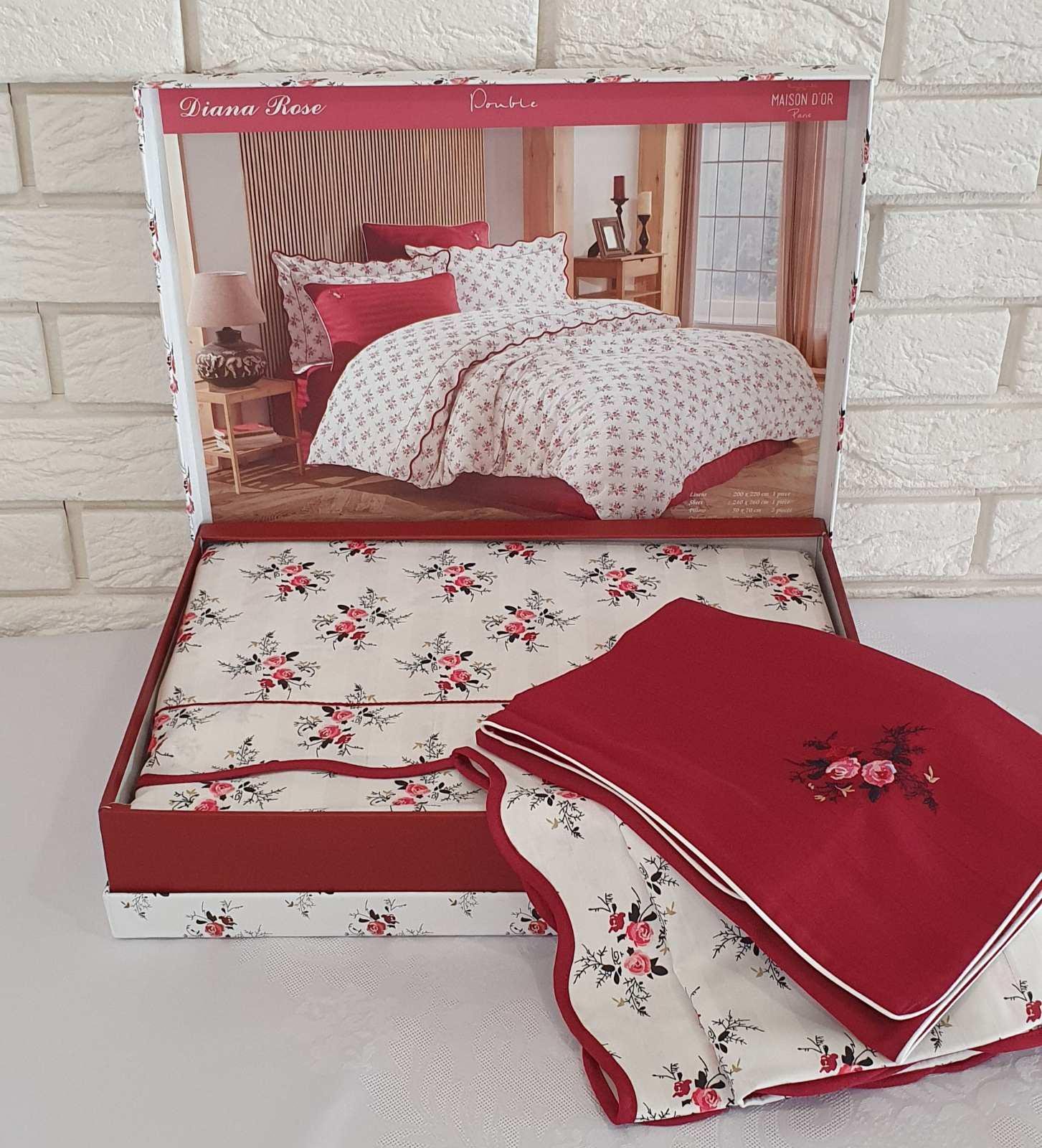 Комплект постельного белья Maison D'or Cатин 200х220 Diana Rose Red (CN9155)