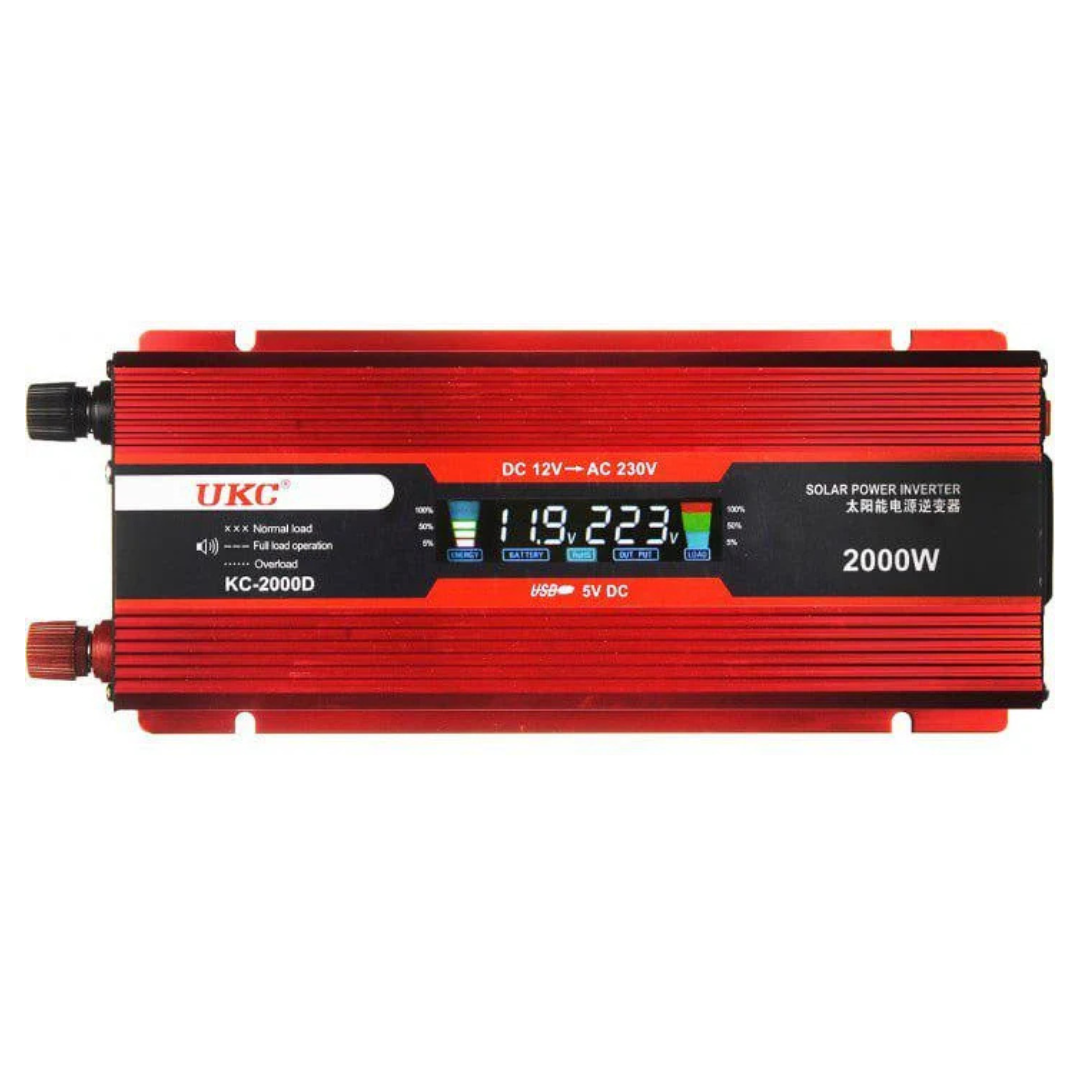 Автомобильный инвертор/преобразователь UKC 2000W с защитой от перегрева C20-K00