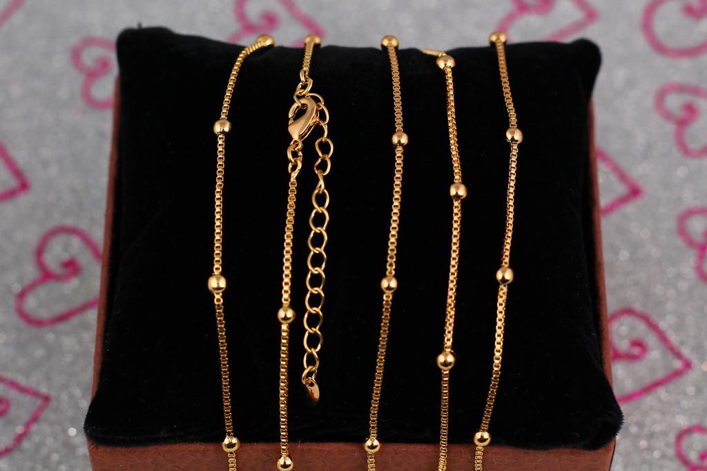 Цепь Xuping Jewelry веницианка с шариками 50 см 3 мм Золотистый