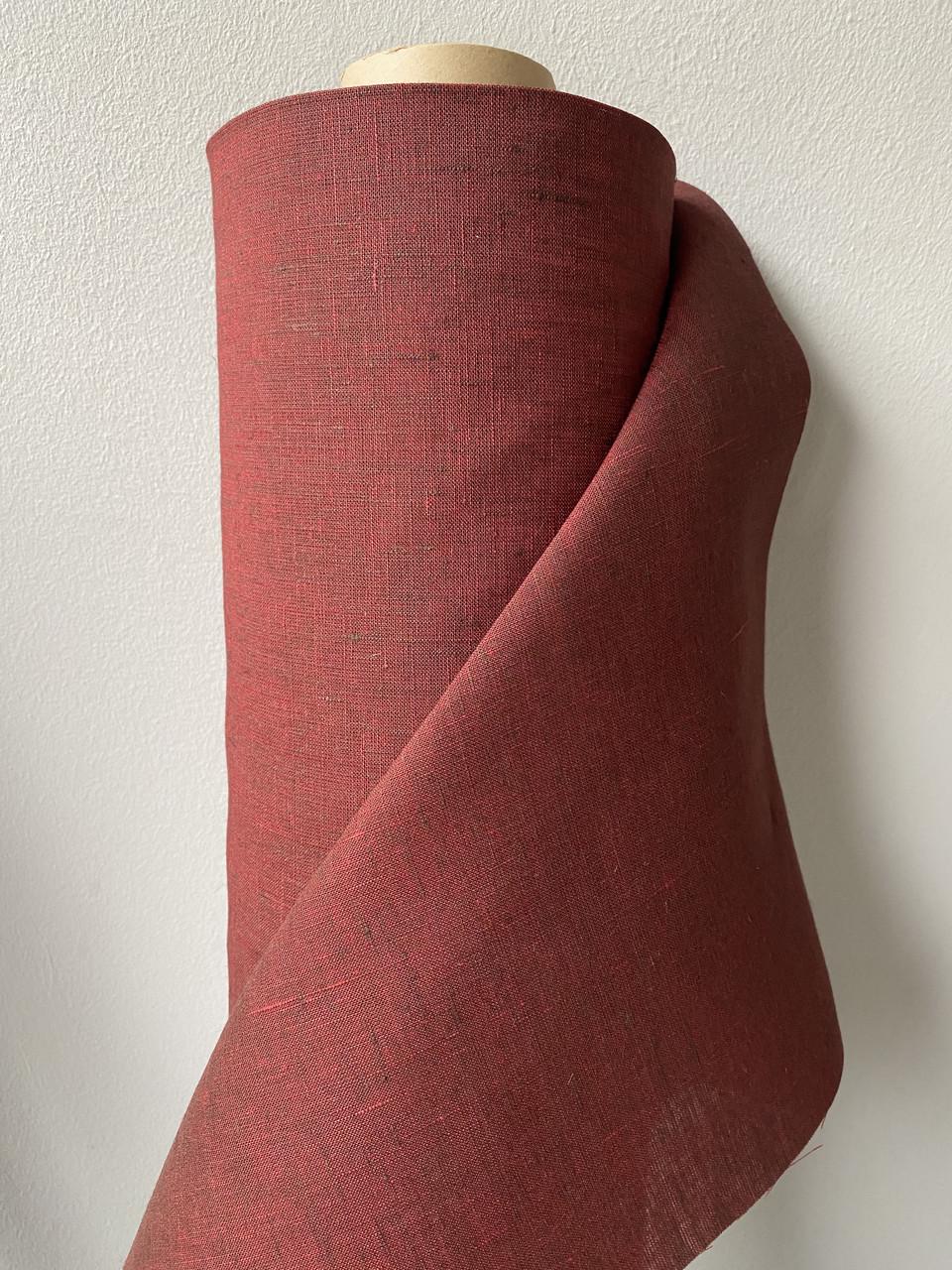 Ткань для постельного белья LINEN PLUS льняная 260 см 1/7 Бордовый меланж