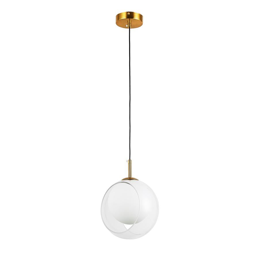 Светильник подвесной шар Levistella 800P3309-1 CL+WH E27 Бронзовый/Прозрачный/Белый (31261023)