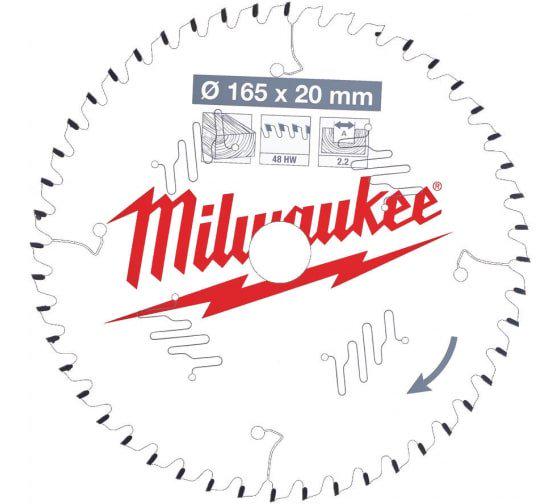 Пиляльний диск Milwaukee по дереву 165x20x2,2 48Z (4932471295)