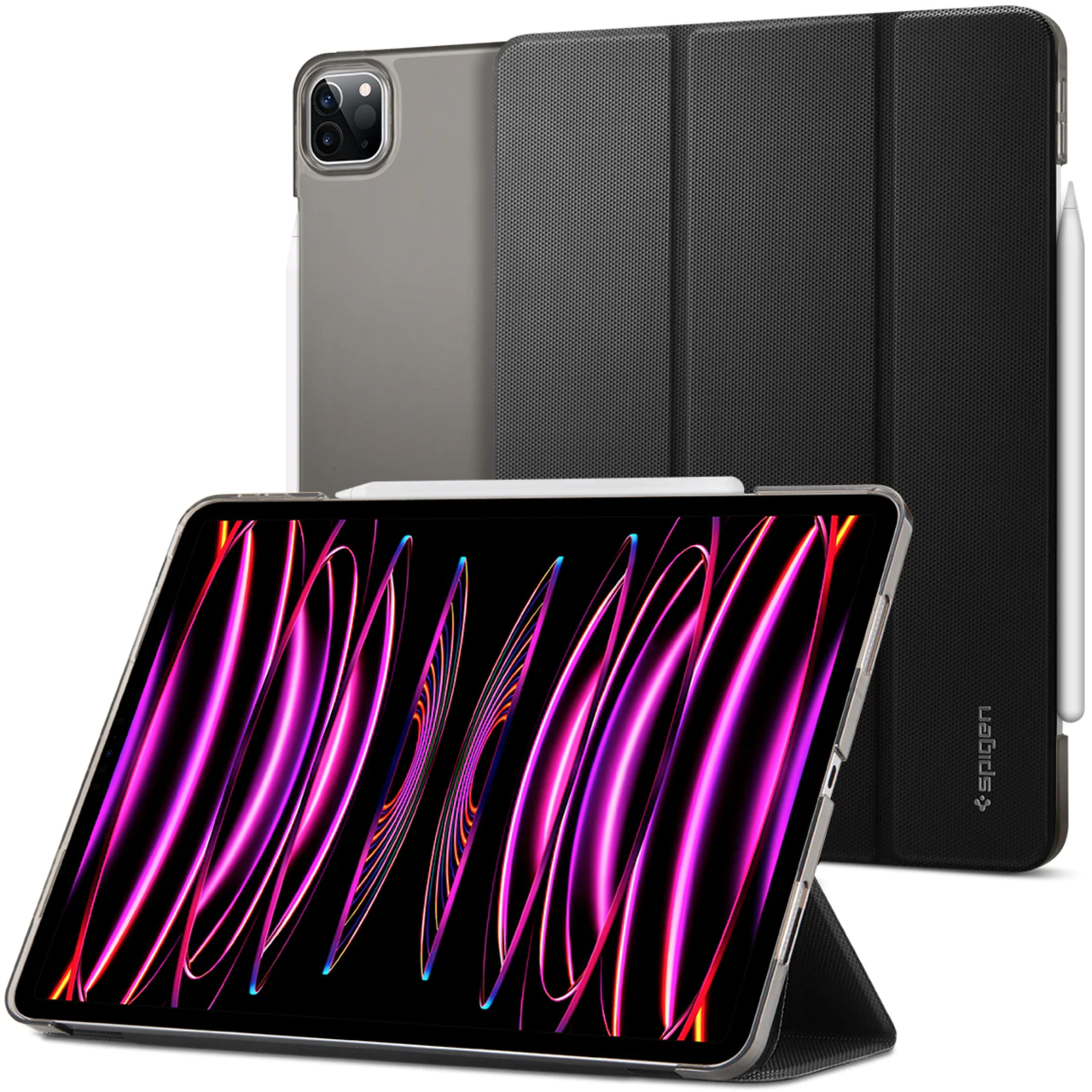 Чехол-книжка Spigen Liquid Air Folio for iPad 12,9 2020-2022 M1/M2 Black (ACS02884)