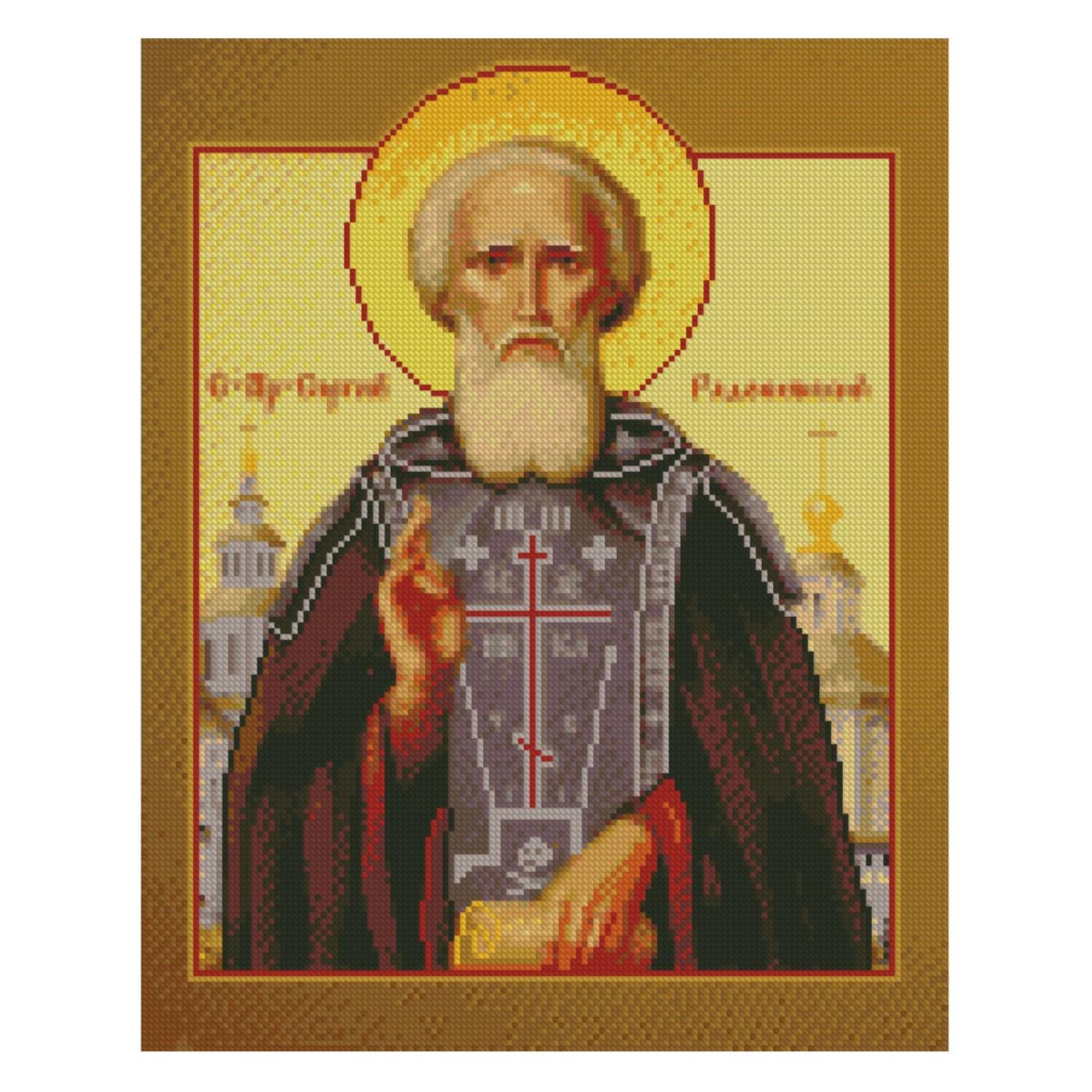 Алмазная мозаика Strateg Икона Преподобный 40х50 см (FA40052)