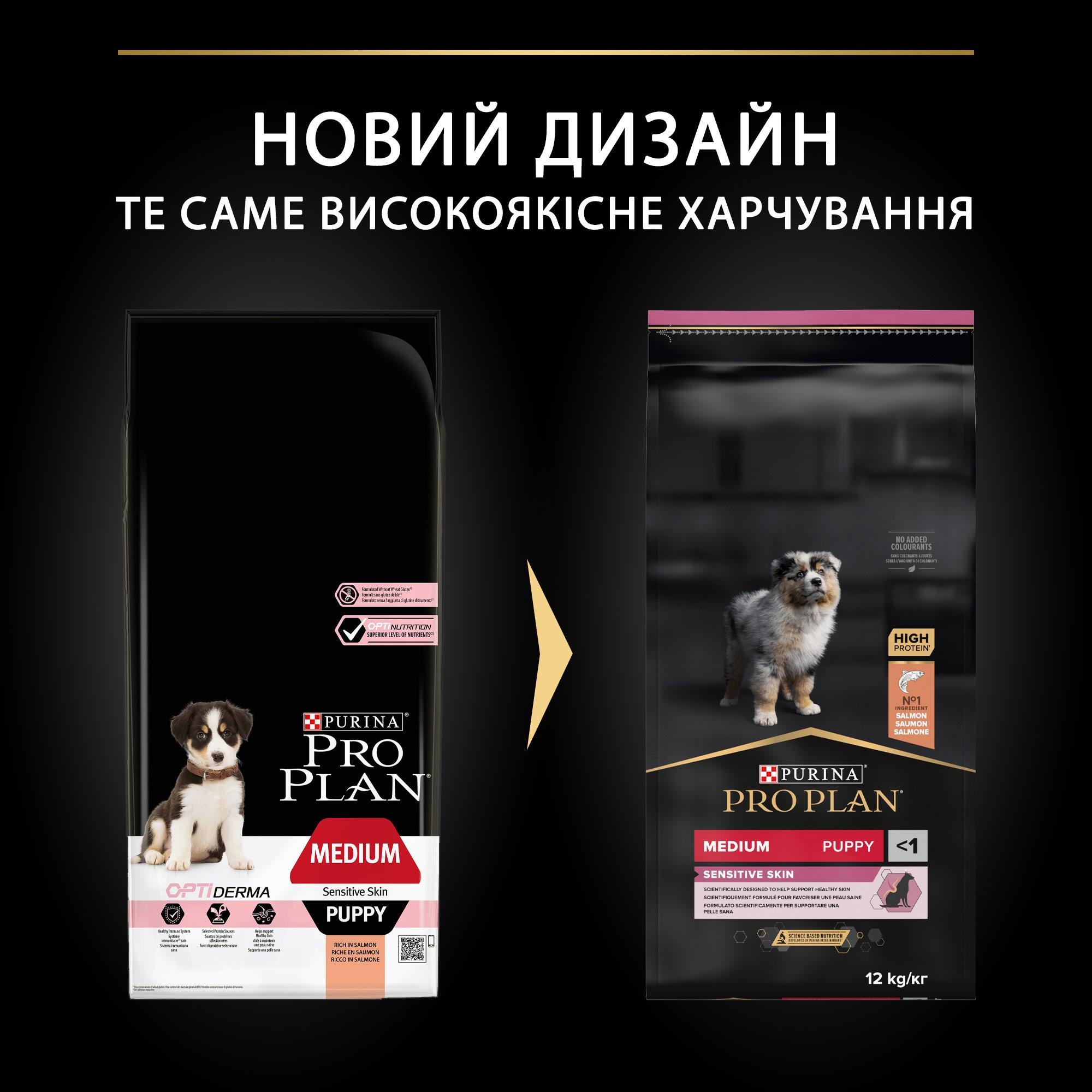 Сухий корм для цуценят середніх порід схильних до алергії Purina Pro Plan Medium Puppy Sensitive з лососем 12 кг (7613035120389) - фото 2