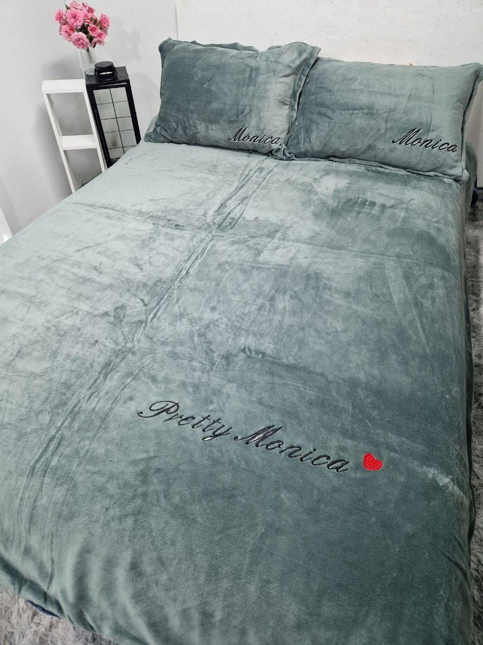 Комплект постельного белья 200х230 см наволочка 50х70 см 2 шт. Оливковый (П4К-monEV-001-06)