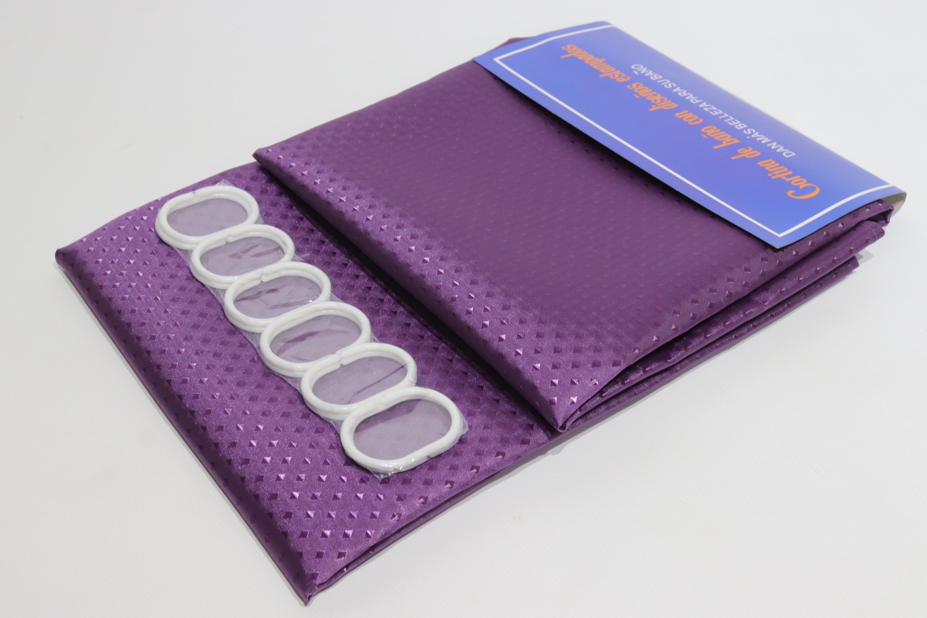 Шторка для ванной длинная однотонная 180x220 см Фиолетовый (6215/violet)