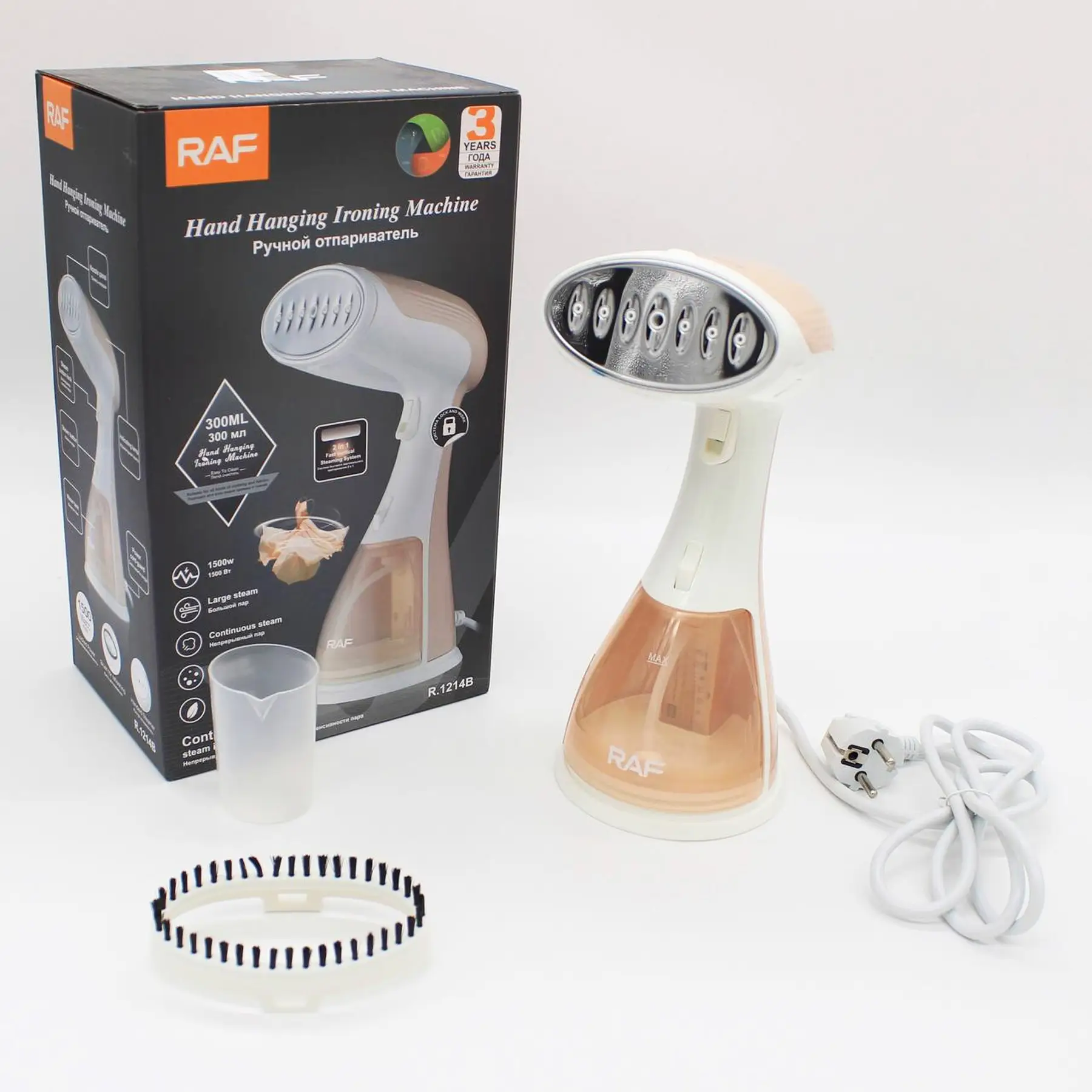 Відпарювач ручний RAF 1214G вертикальний 1500 Вт Помаранчевий (01892) - фото 7