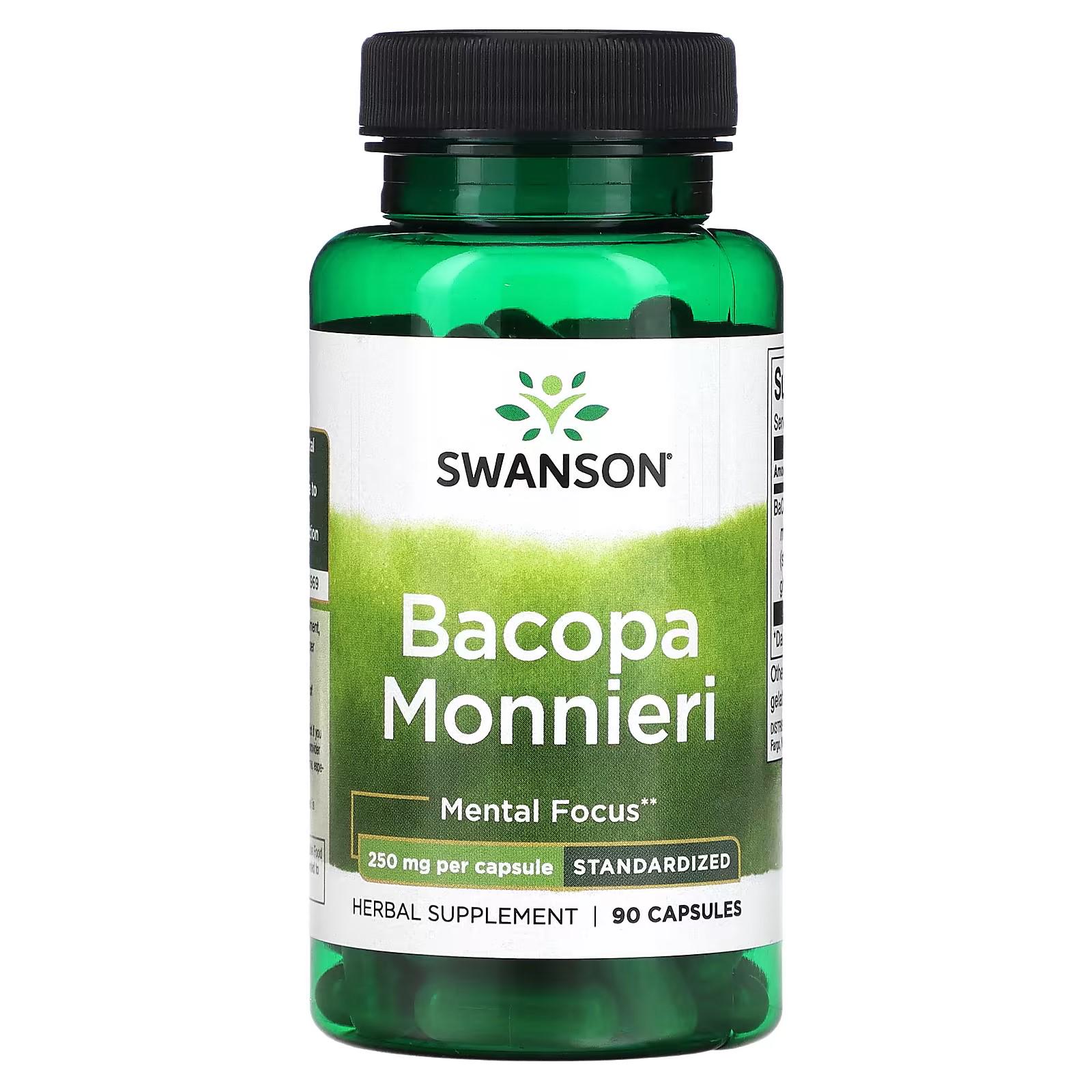 Экстракт бакопы монье Swanson Bacopa Monnieri 250 mg 90 капс.
