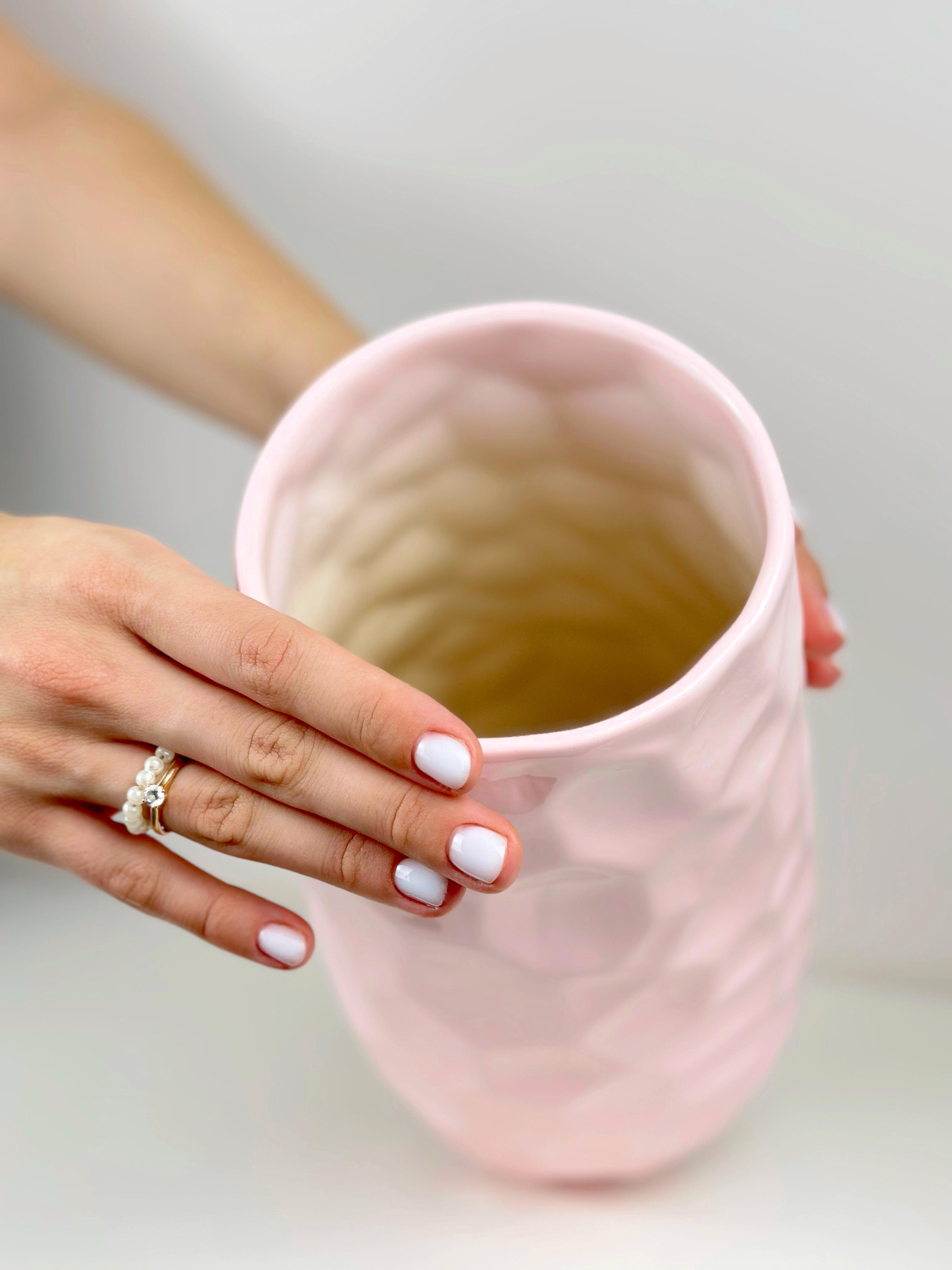 Ваза для цветов и декора глиняная керамическая Бриллиант 29 см Розовый (4001-19) - фото 8