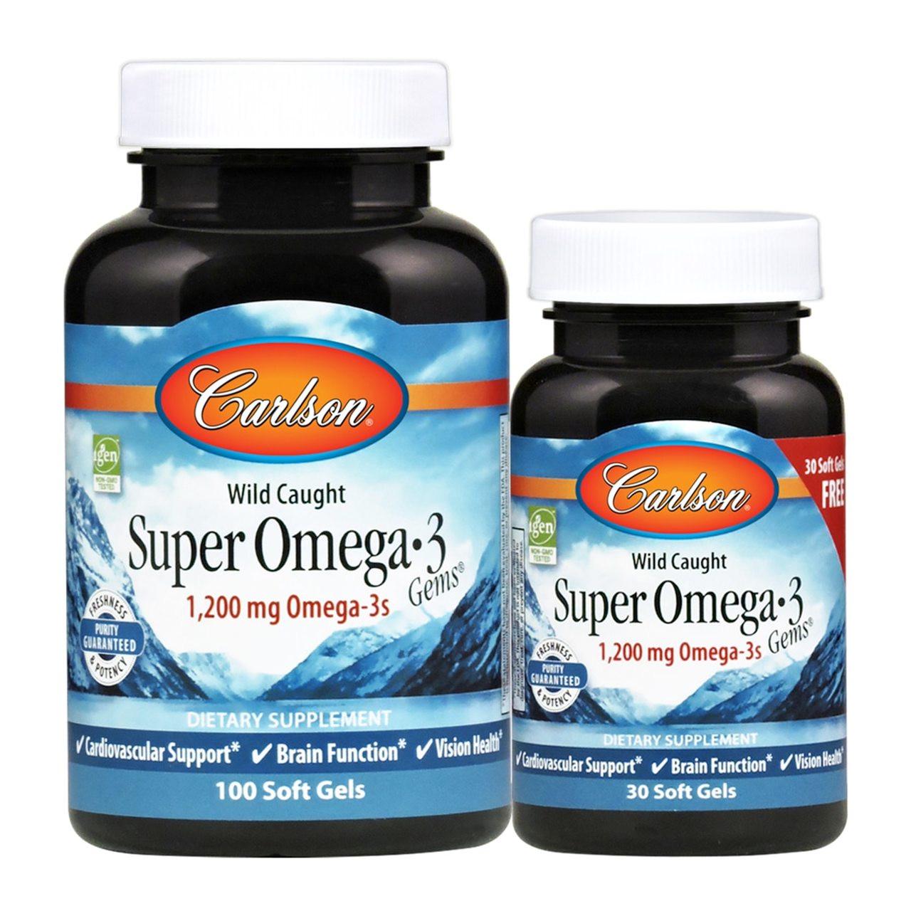 Омега 3 Carlson Labs Super Omega-3 Gems 100+30 Soft Gels