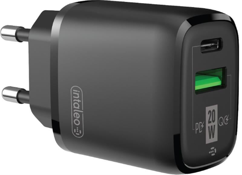 Зарядное устройство для Intaleo TCGQPD220 сетевой 20 Вт USB-C/USB-A PD QC 3.0 Black (29517903) Зарядное устройство для Intaleo TCGQPD220 сетевой 20 Вт USB-C/USB-A PD QC 3.0 Black (29517903)