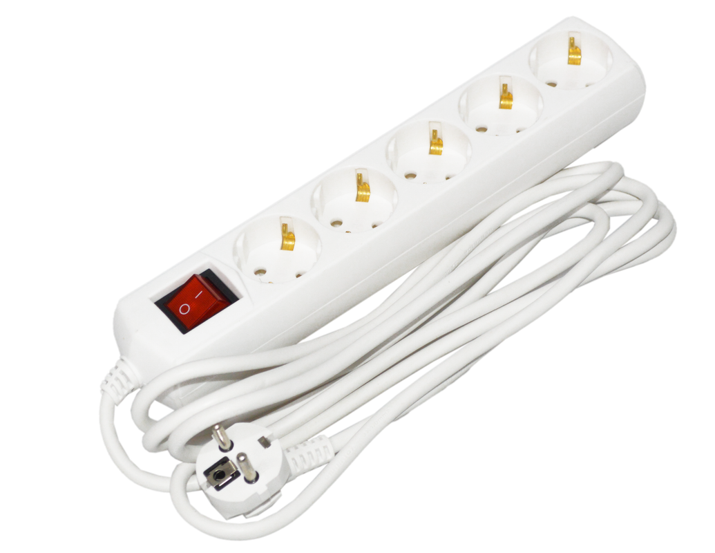 Подовжувач з вимикачем UEC ECO 3 м 5 гнізд 2Р+PЕ IP20 (WYP10-10-05-03-GS-GU)