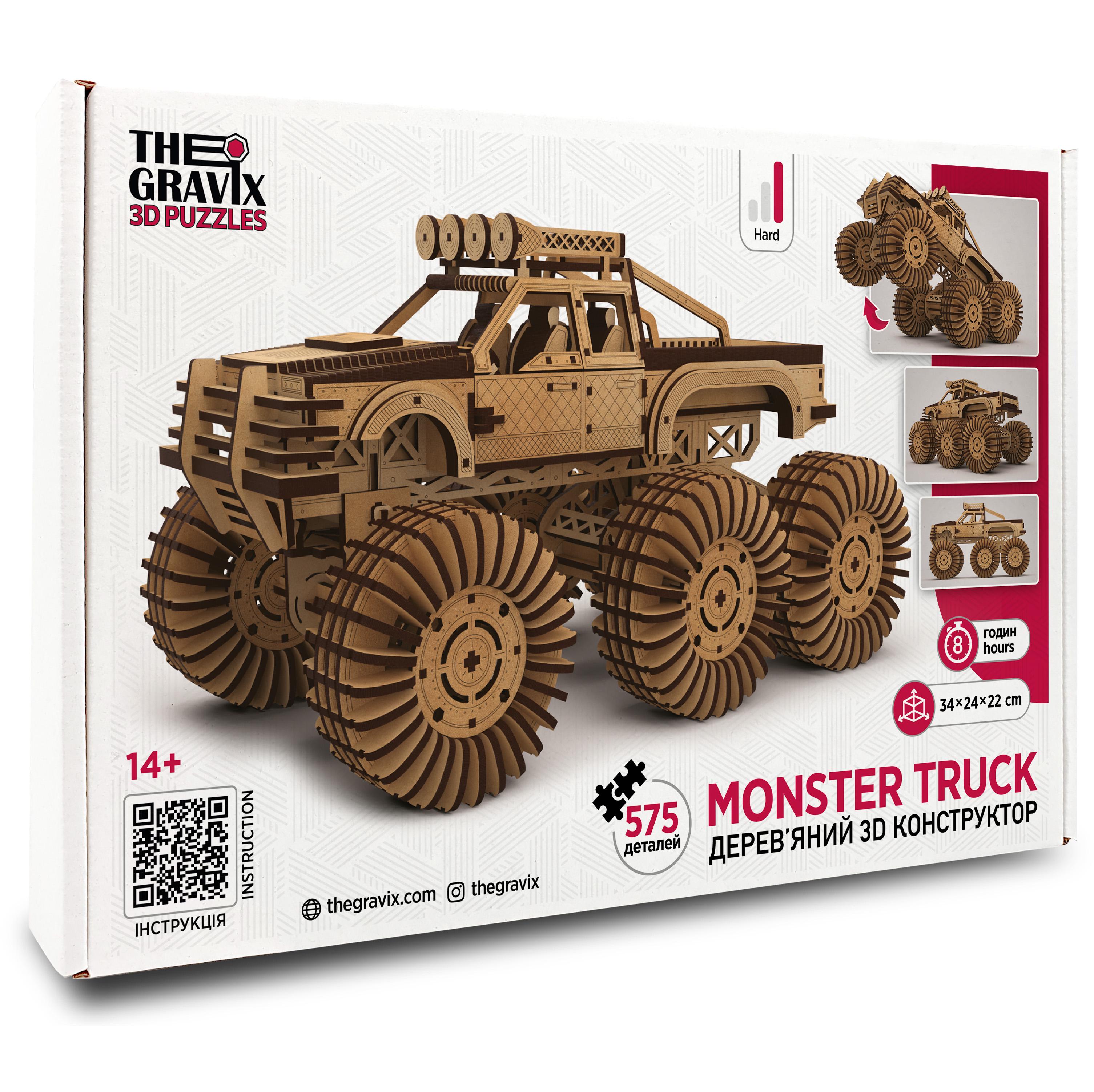 Конструктор 3D дерев'яний Thegravix Monster Truck 575 шт. (03945)