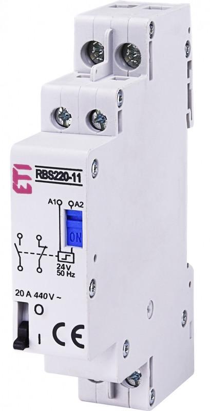 Контактор импульсный ETI RВS 220-11 2P 20А 1NO+1NC AC (2464118)