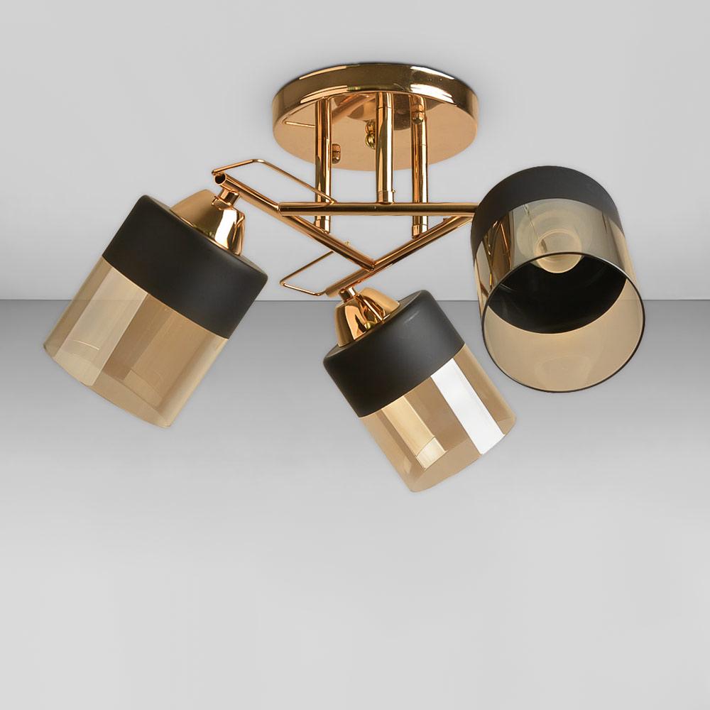 Люстра потолочная Light House SRS-18942/3А Золотой/Черный/Прозрачный 