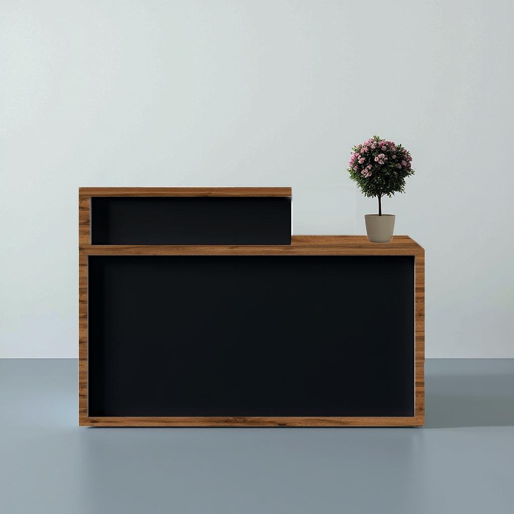 Стійка адміністратора пряма ТОБІ ШО Ресепшн/4 правостороння з підсвічуванням 1600х600х1050 мм Фаєрвуд/Чорний (29030932) Стійка адміністратора пряма ТОБІ ШО Ресепшн/4 правостороння з підсвічуванням 1600х600х1050 мм Фаєрвуд/Чорний (29030932)